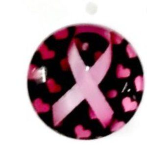 PINK RIBBON AWARENESS Stud Post Earrings Jewelry Handmade Breast Cancer Glass